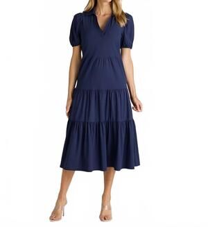 NEW JUDE CONNALLY portia midi dress in navy
